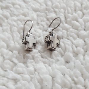 Vintage Sterling silver cross earrings